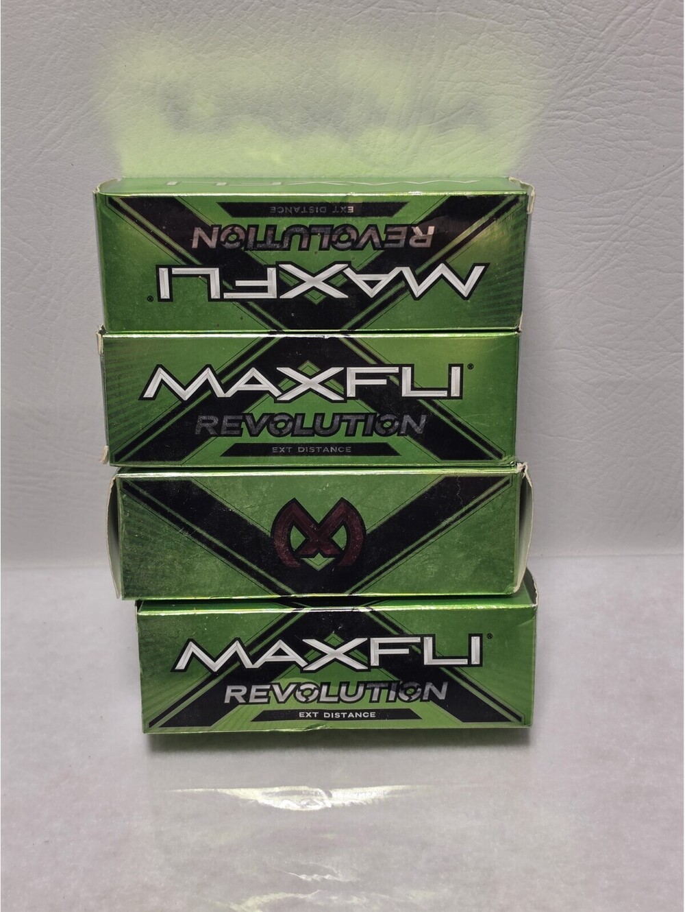 NEW MAXFLI Revolution EXT Distance Box Of 12 Golf Balls - 4 Sleeves